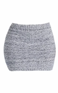 Shape Grey Contrast Knit Mini Skirt