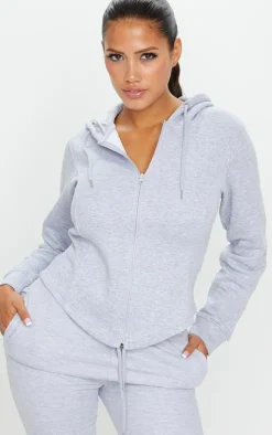 Shape Grey Corset Detailed Zip Up Hoodie