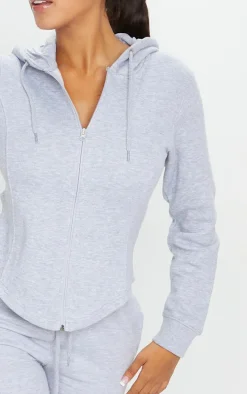 Shape Grey Corset Detailed Zip Up Hoodie