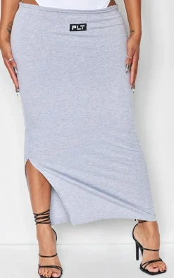 Shape Grey Cotton Badge Panties Insert Maxi Skirt