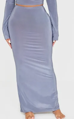 Shape Grey Low Rise Maxi Skirt