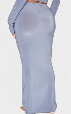 Shape Grey Low Rise Maxi Skirt