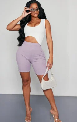 Shape Grey Marl Ribbed Biker Shorts