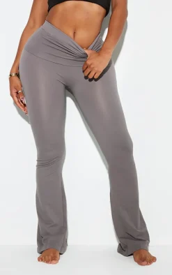Shape Grey Stretch Seamless Foldover Waist Flare Pants