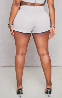 Shape Grey Woven Lace Up Detail Shorts