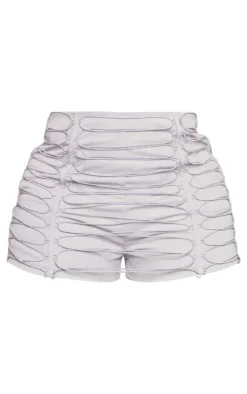 Shape Grey Woven Lace Up Detail Shorts