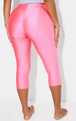 Shape Hot Pink Disco Slinky Capri Leggings