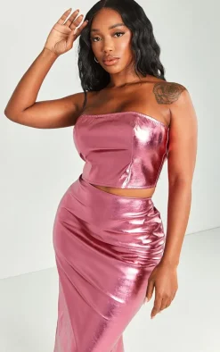 Shape Hot Pink Metallic Bandeau Corset