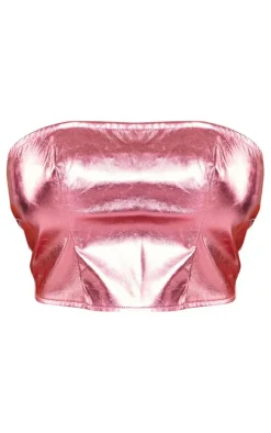 Shape Hot Pink Metallic Bandeau Corset