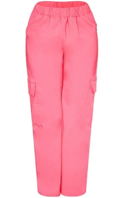 Shape Hot Pink Stretch Woven Pocket Detail Wide Leg Pants