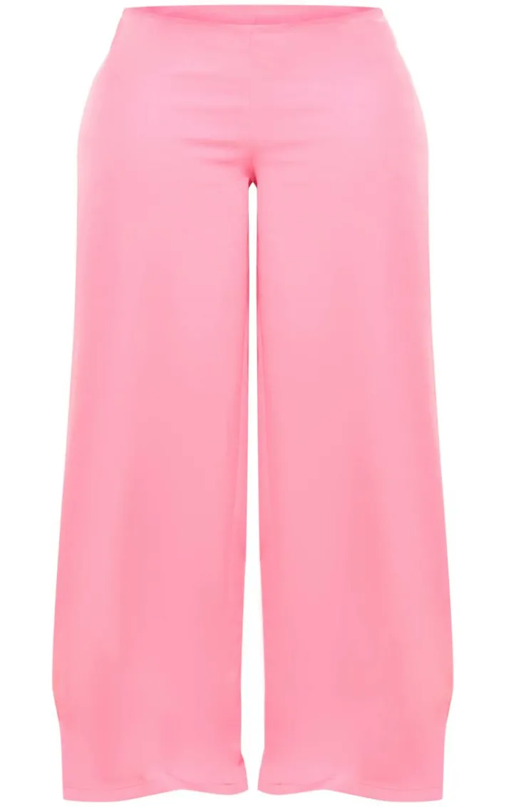 Shape Hot Pink Woven Low Rise Wide Leg Pants