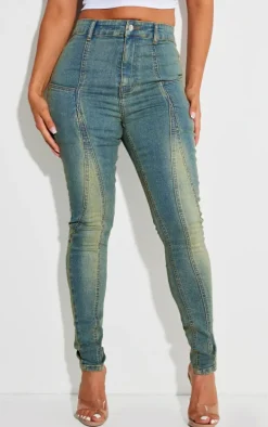 Shape Indigo Blue Wash Panel Detail Skinny Jeans