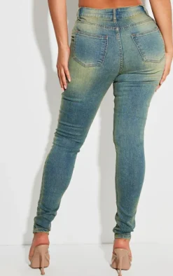 Shape Indigo Blue Wash Panel Detail Skinny Jeans