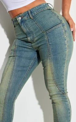 Shape Indigo Blue Wash Panel Detail Skinny Jeans