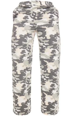 Shape Khaki Camo Printed Elasticated Waist Wide Cargo