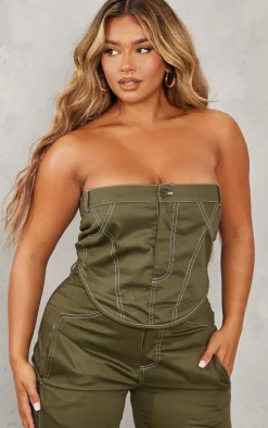 Shape Khaki Cargo Bandeau Top