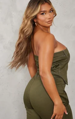 Shape Khaki Cargo Bandeau Top