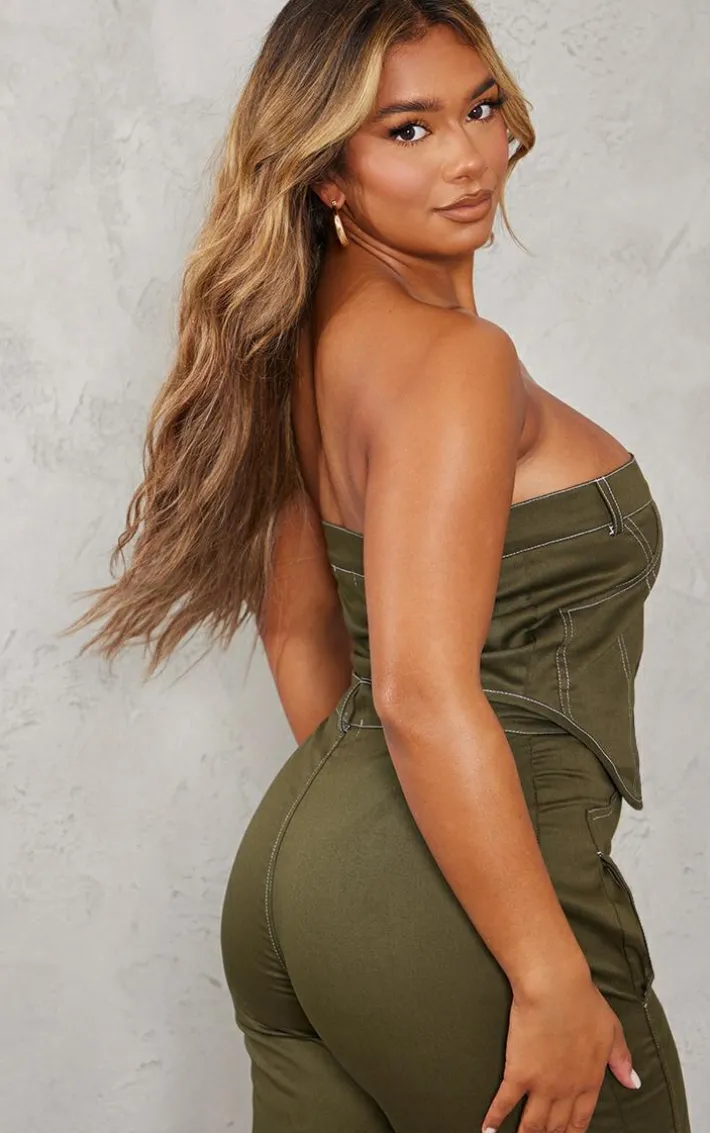 Shape Khaki Cargo Bandeau Top