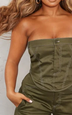 Shape Khaki Cargo Bandeau Top