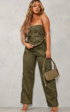 Shape Khaki Cargo Straight Leg Pants