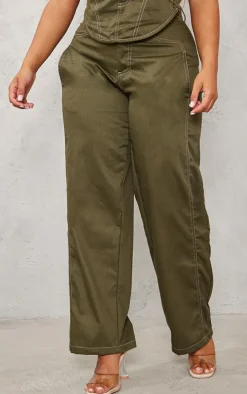 Shape Khaki Cargo Straight Leg Pants