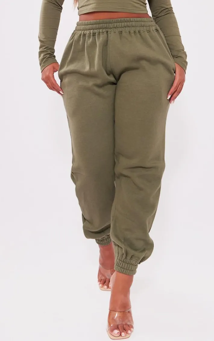 Shape Khaki High Waisted Cuffed Sweatpants