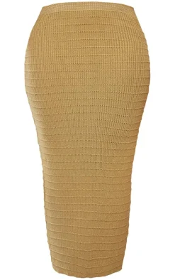 Shape Khaki Panelled Knit Midaxi Skirt