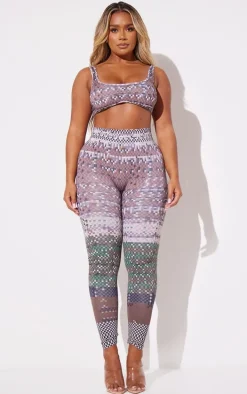 Shape Khaki Pixel Camo Print High Waist Leggings
