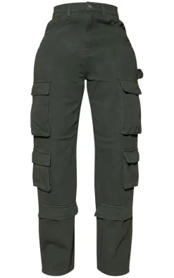 Shape Khaki Pocket Wide Leg Cargo Jeans