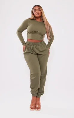 Shape Khaki Underbust Long Sleeve Top