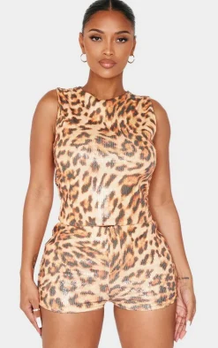 Shape Leopard Sequin Top