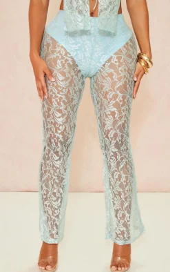 Shape Light Blue Lace Panties Insert Flare Pants