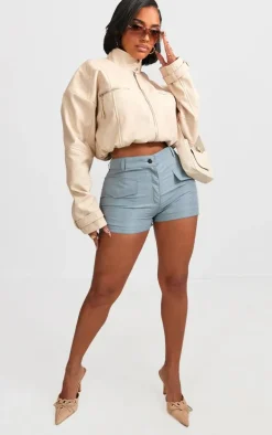 Shape Light Grey Pocket Detail Cargo Shorts