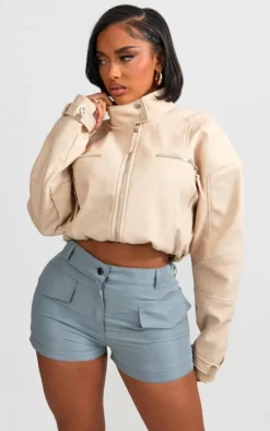 Shape Light Grey Pocket Detail Cargo Shorts