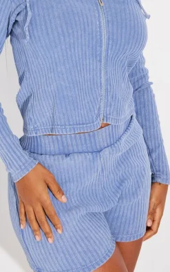 Shape Light Grey Rib Booty Shorts