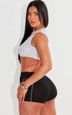 Shape Light Grey Rib Cropped Sleeveless Top