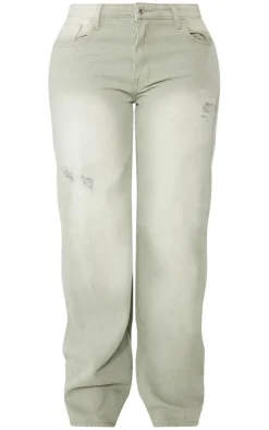 Shape Light Grey Washed Denim Wide Leg Jeans