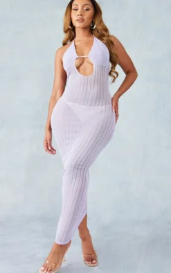 Shape Lilac Knit Halterneck Maxi Dress