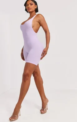 Shape Lilac Snatched Ribbed Scoop Neck Unitard