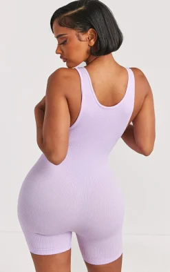 Shape Lilac Snatched Ribbed Scoop Neck Unitard