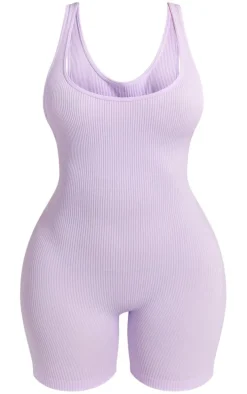 Shape Lilac Snatched Ribbed Scoop Neck Unitard