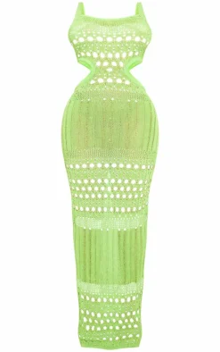 Shape Lime Knit Cut Out Maxi Dress
