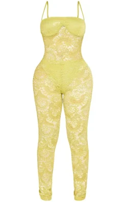 Shape Lime Lace Panties Insert Jumpsuit