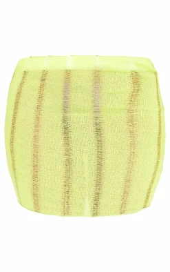Shape Lime Ladder Knit Micro Mini Skirt