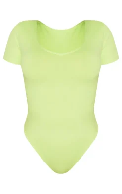 Shape Lime Sculpted V Neck Short Sleeve Bodysuit