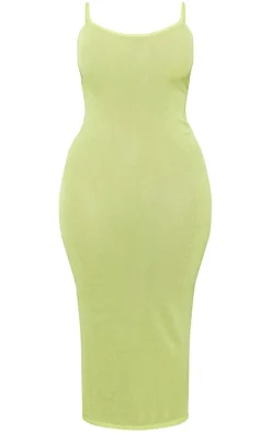 Shape Lime Sheer Strappy Maxi Dress