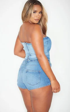 Shape Mid Blue Wash Denim Bandeau