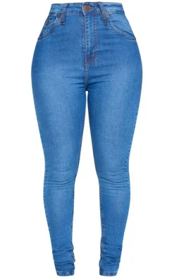 Shape Mid Wash High Waist Super Stretch Skinny Jeans