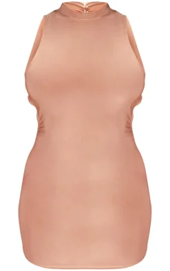 Shape Mocha Slinky Cut Out Back Bodycon Dress