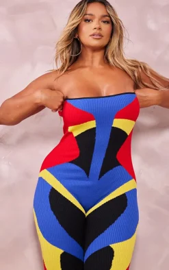 Shape Multi Colourblock Bandeau Jumpsuit
